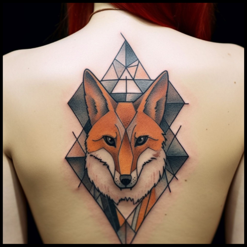 Geometric Fox Tattoo Design