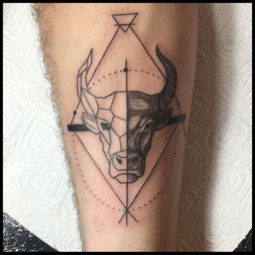 Geometric Taurus Tattoo
