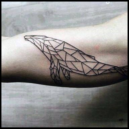Geometric Whale Tattoo