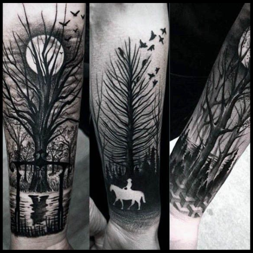 Graphic Art Negative Space Tattoo
