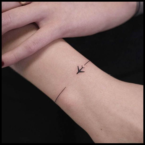 Half Bracelet Airplane Tattoo