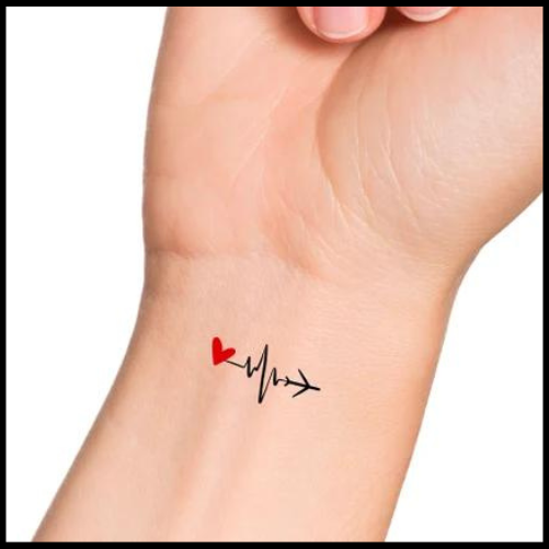 Heartbeat and Airplane Tattoo