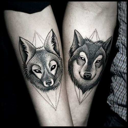 Husband and Wife Fox Tattoo Idea