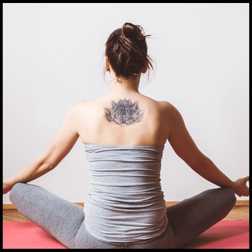 Intricate Lotus Position Yoga Tattoo