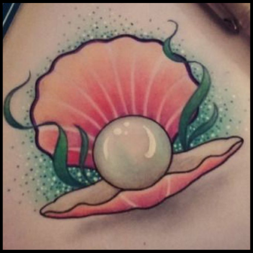 Large Seashell Aquarius Tattoo