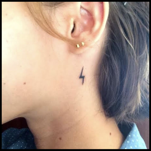 Lightning Bolt Neck Tattoo