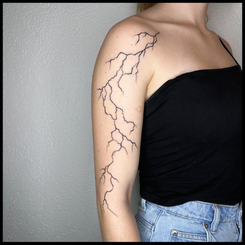Lightning Bolt Sleeve Tattoo