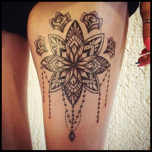 Mandala Thigh Tattoos