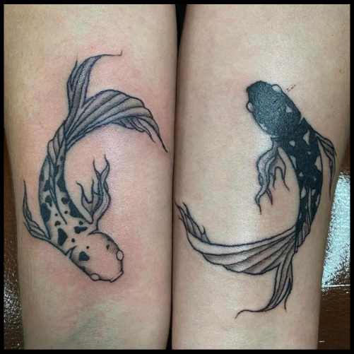 Matching Koi Fish Aquarius Tattoos