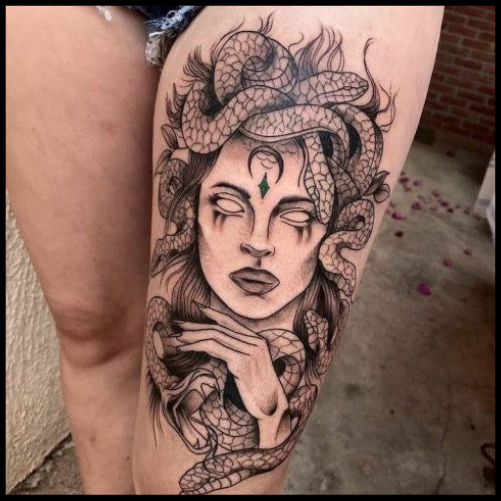 Medusa Thigh Tattoos