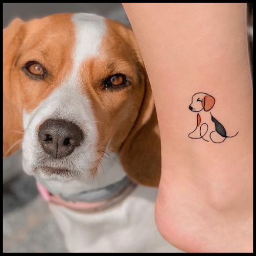 Minimalist Outlin Dog Tattoo Dog Tattoo Ideas