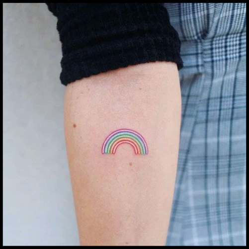 Minimalist Rainbow Tattoo Arm Print