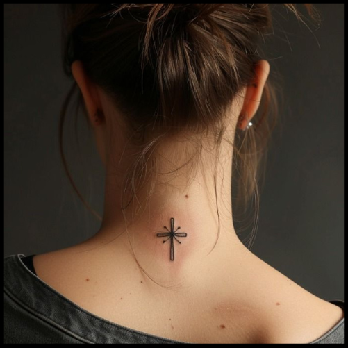 Minimalist Symbol Neck Tattoos