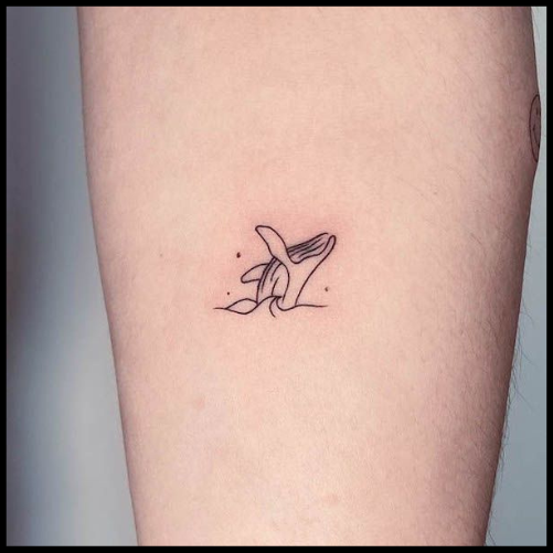 Minimalist Whale and Waves