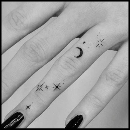 Moon Tattoo Finger Tattoo