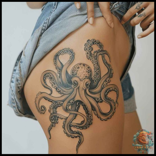 Octopus Thigh Tattoos