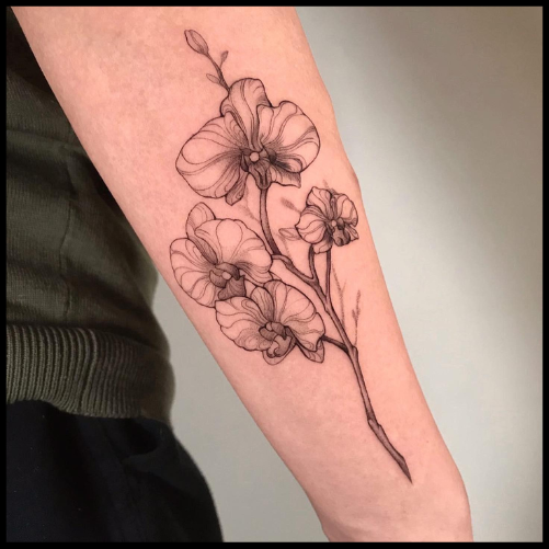 Orchid Arm Tattoo