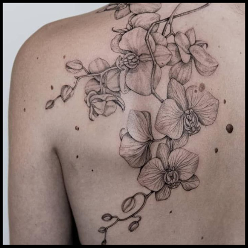 Orchid Back Tattoo