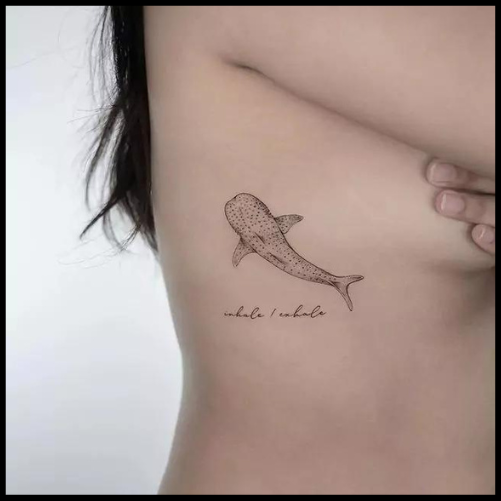 Outline Whale Tattoo with Quotes