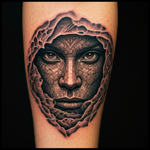 Photorealistic Negative Space Tattoo