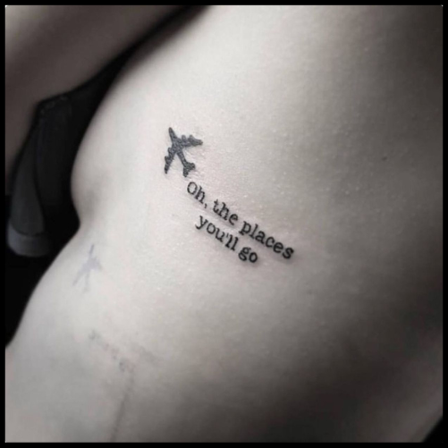 Plane and Quote Tattoo Airplane Tattoos
