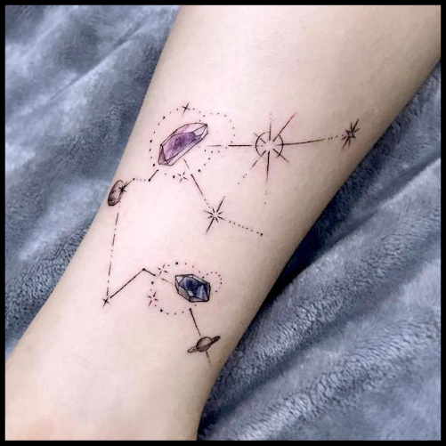 Planetary Alignment Aquarius Tattoo