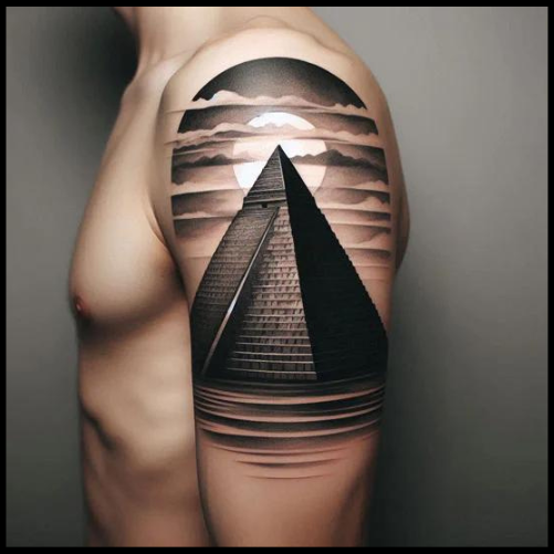 Pyramid Shoulder Blade Tattoo
