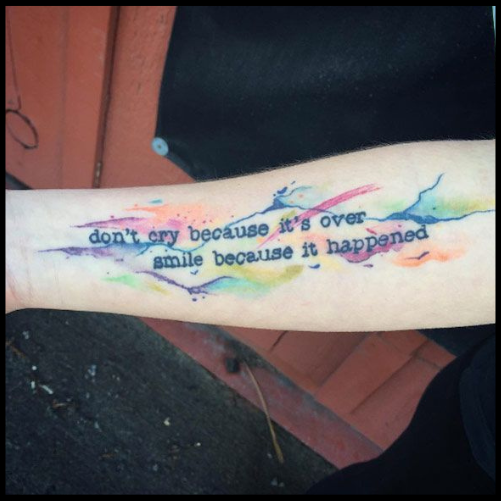 Rainbow Inspired Quote Tattoo