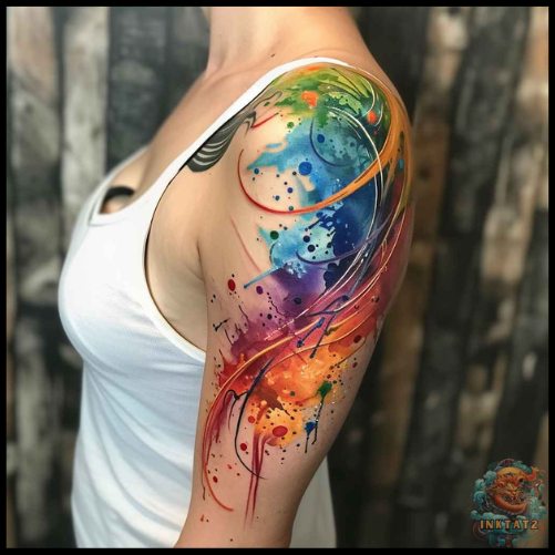 Rainbow Tattoo Ideas Bright Splash Over Arm