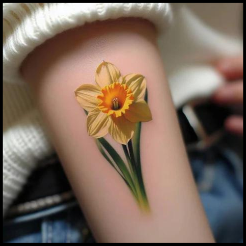 Realistic Daffodil Tattoo