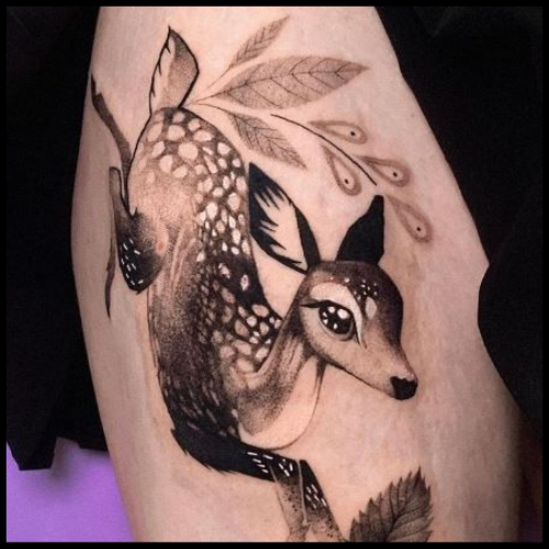  Realistic Deer Tattoo