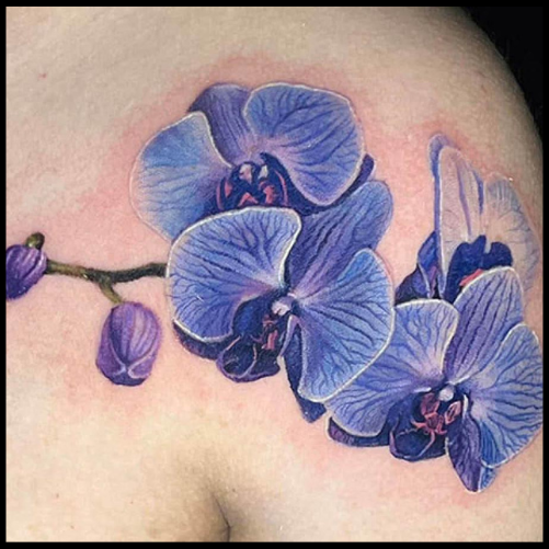 Realistic Orchid Tattoo