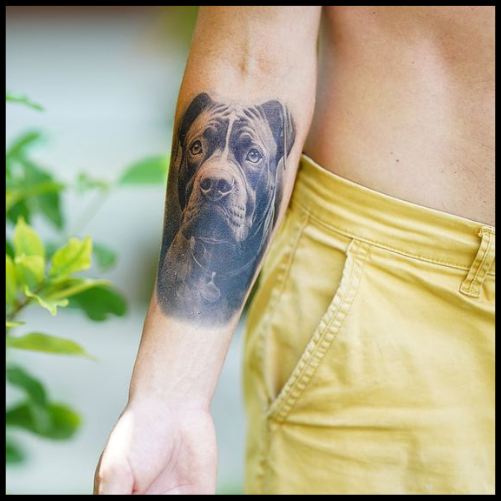 Realistic Portrait Dog Tattoo