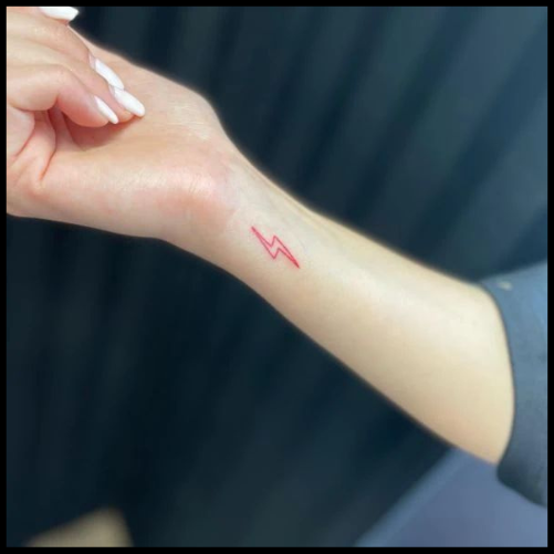 Red Lightning Bolt Tattoo