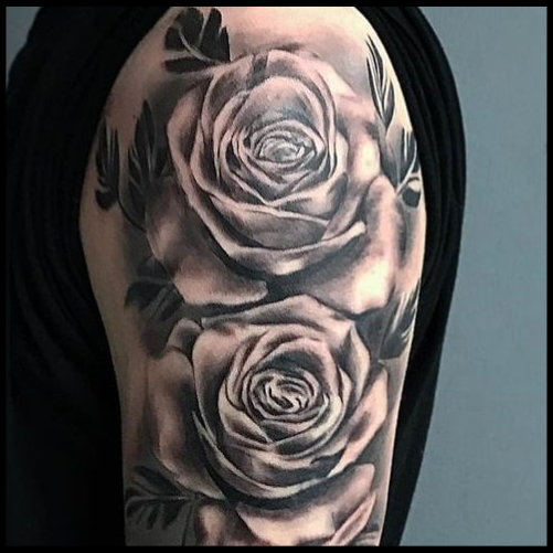 Rose Negative Space Tattoo