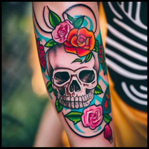 Roses into Your Sugar Skull Tattoo: A Classic Combination