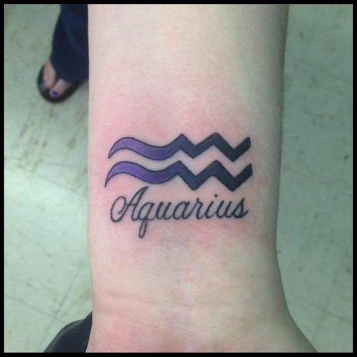 Scripted Aquarius Tattoo Design