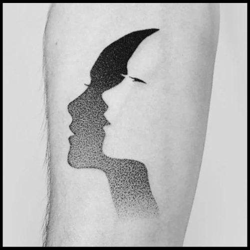 Shadow Negative Space Tattoo
