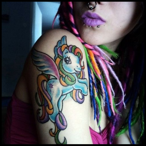 Shoulder Rainbow Tattoo My Little Pony Inspired