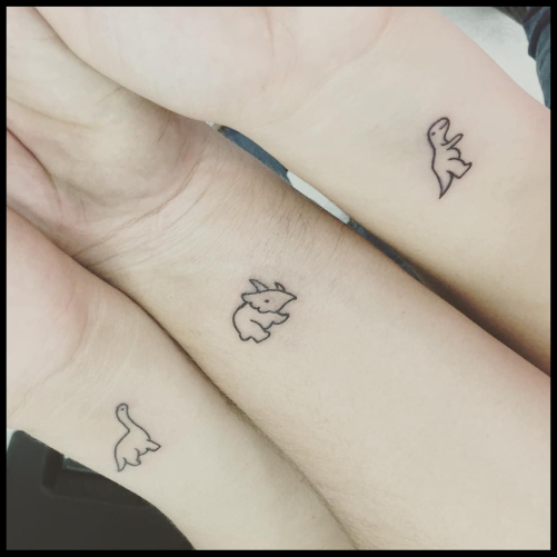 Sibling's Dinosaur Tattoos