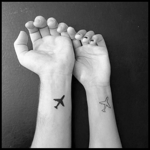 Simple Plane Matching Tattoo