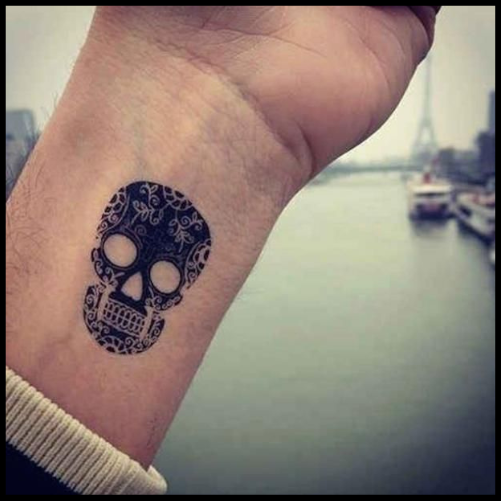 Simple Yet Positive Sugar Skull Tattoos: A Message of Hope