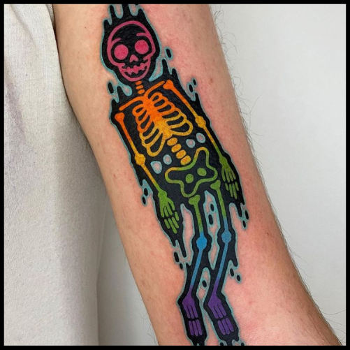 Skeleton Inspired Rainbow Print