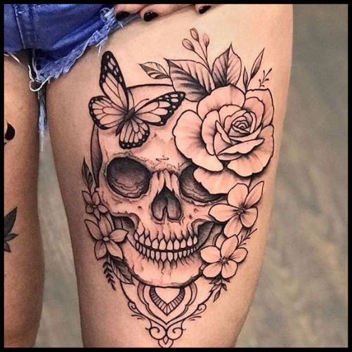 Skull Thigh Tattoos