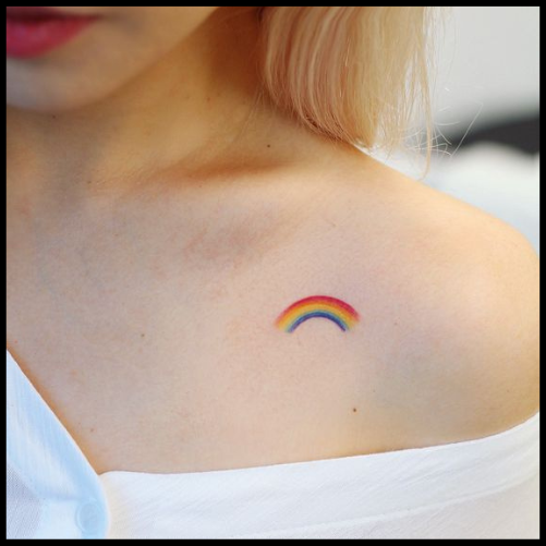 Small Chest Rainbow Tattoo