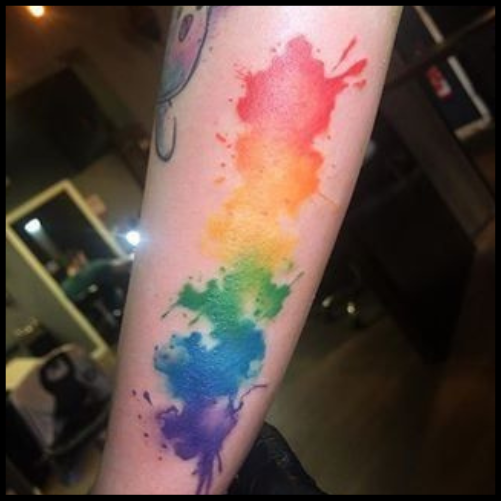 Small Paint Rainbow Tattoo Splash Of Colors