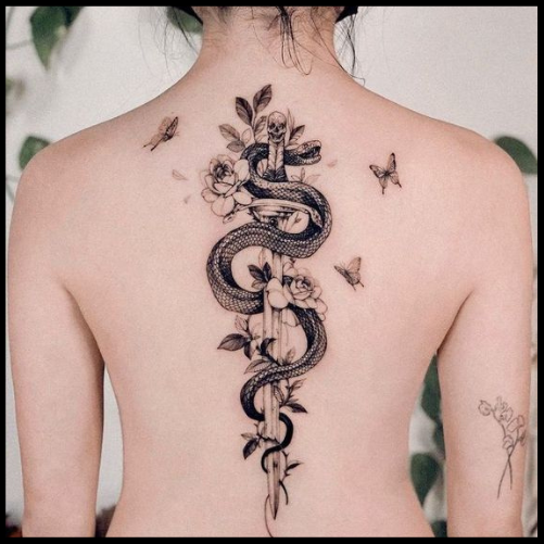 Snake Back Tattoo