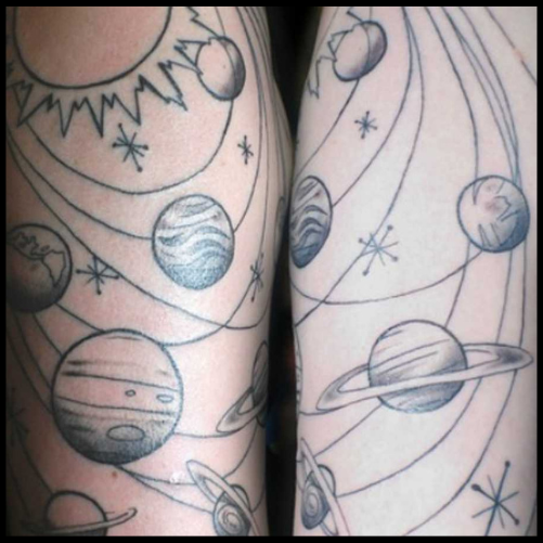 Solar System Aquarius Tattoo