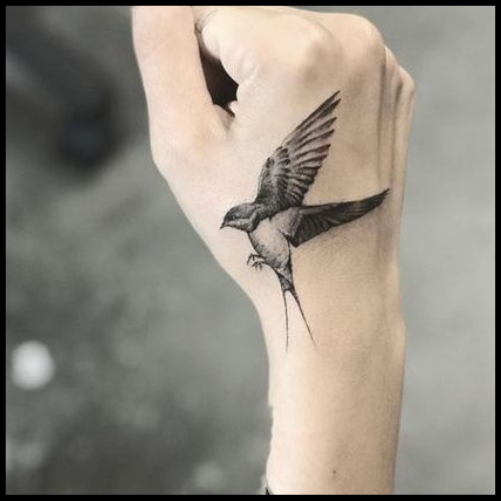 Sparrow Tattoo On Hand