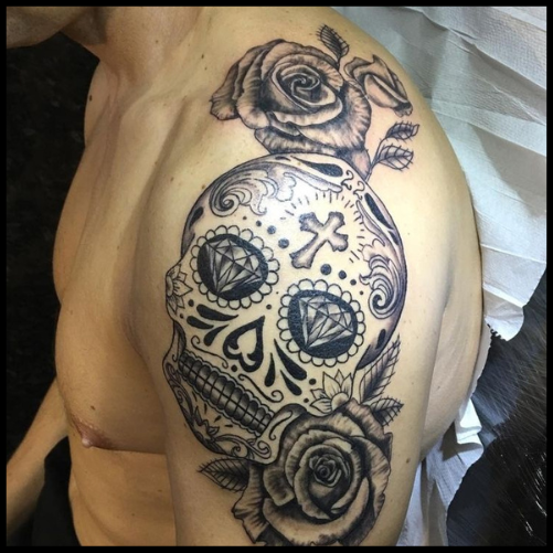 Sugar Skull Tattoos on the Shoulder: A Versatile Placement